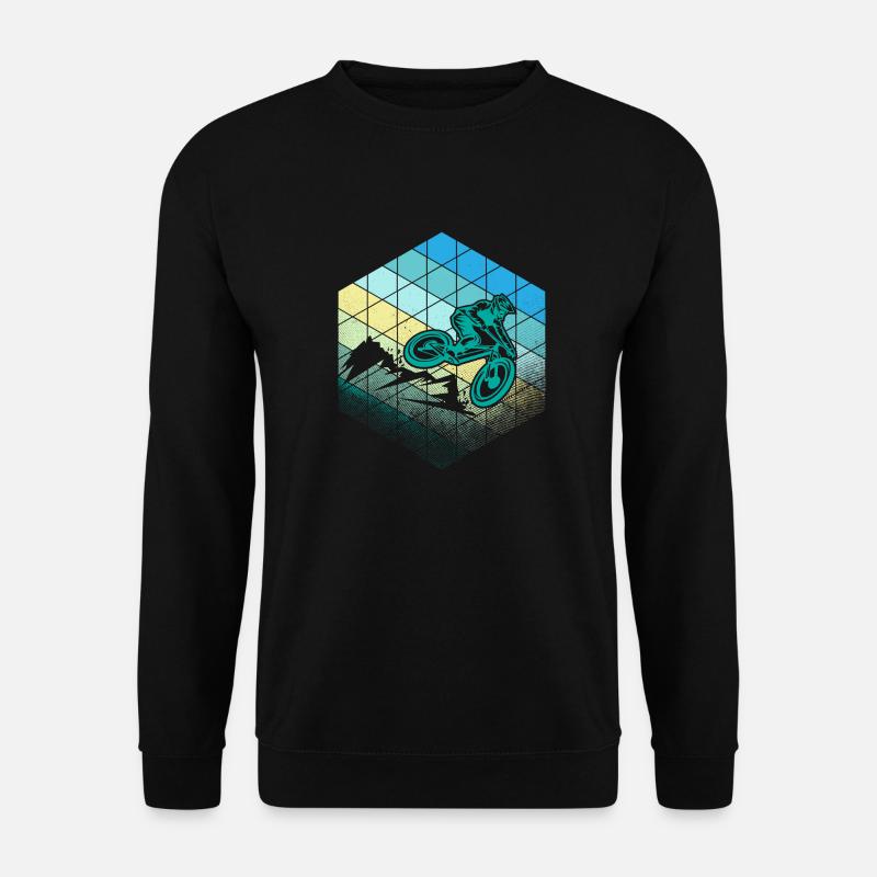 Downhill Hexagon Teal - Unisex Sweatshirt - black