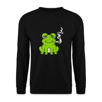 Weed Joint Frog Stoned - Unisex Sweatshirt - black - Front - Alina (178cm) & Michal (187cm)