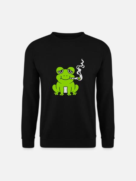 Weed Joint Frog Stoned - Unisex Sweatshirt - black