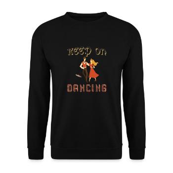 Keep on dancing, continuez à danser, danseur vinyl - Sweat-shirt Unisexe - noir - Devant - Alina (178cm) & Michal (187cm)