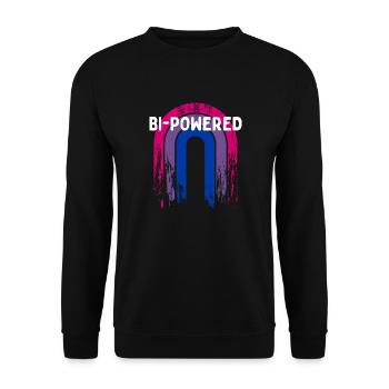 Bi-Powered Bisexual LGBTQ Bi Pride LGBT - Unisex Sweatshirt - black - Front - Alina (178cm) & Michal (187cm)