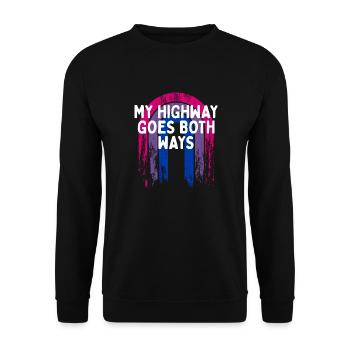 Mon autoroute va dans les deux sens Bisexuel LGBTQ Bi Pride - Sweat-shirt Unisexe - noir - Devant - Alina (178cm) & Michal (187cm)