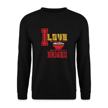 I love ramen J'aime les ramen avec les baguettes - Sweat-shirt Unisexe - noir - Devant - Alina (178cm) & Michal (187cm)