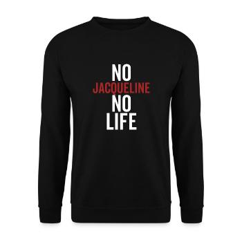 Nein Jacqueline Kein Leben - Unisex Pullover - Schwarz - Vorne - Alina (178cm) & Michal (187cm)