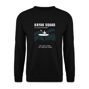 Kayak Squad Ironic Saying Sports nautiques Kayak - Sweat-shirt Unisexe - noir - Devant - Alina (178cm) & Michal (187cm)