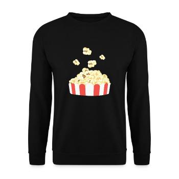 Popcorn Cheatday Movienight Sweet Mood Mood - Sweat-shirt Unisexe - noir - Devant - Alina (178cm) & Michal (187cm)