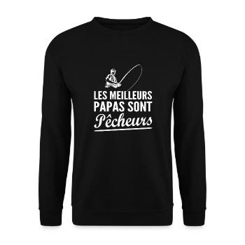 les meilleurs papas sont pêcheurs - Sweat-shirt Unisexe - noir - Devant - Alina (178cm) & Michal (187cm)