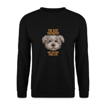 CHIEN LE MEILLEUR THÉRAPEUTE - Sweat-shirt Unisexe - noir - Devant - Alina (178cm) & Michal (187cm)