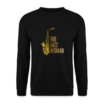 Jazz Frau - Unisex Pullover - Schwarz - Vorne - Alina (178cm) & Michal (187cm)