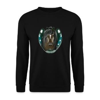 horse - Unisex Sweatshirt - black - Front - Alina (178cm) & Michal (187cm)