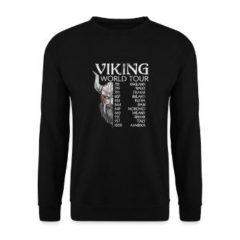 Viking Tour - Viking Warriors Scandinavian Viking - Unisex Pullover - Schwarz - Vorne - Alina (178cm) & Michal (187cm)