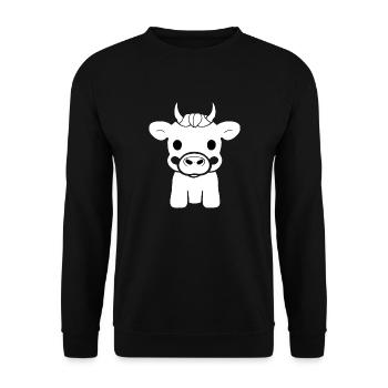Kuh süß Tier Bauernhof Tiere lustig Kühe neu 4 - Unisex Pullover - Schwarz - Vorne - Alina (178cm) & Michal (187cm)