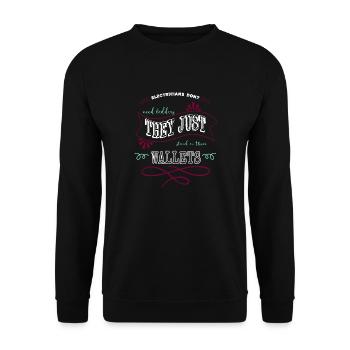 electricity present electrical engineering sayings - Unisex Pullover - Schwarz - Vorne - Alina (178cm) & Michal (187cm)