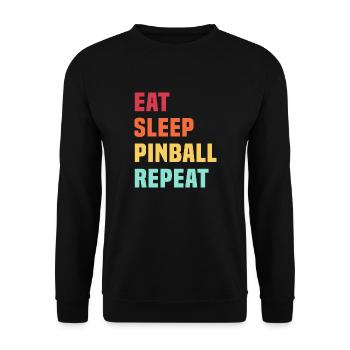 Eat Sleep Pinball Repeat - Pinball machines - Unisex Sweatshirt - black - Front - Alina (178cm) & Michal (187cm)