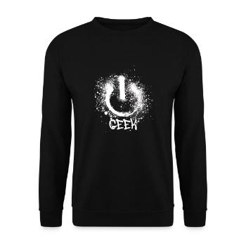 geek,symbol.graffiti,nerd,painting - Unisex Sweatshirt - black - Front - Alina (178cm) & Michal (187cm)