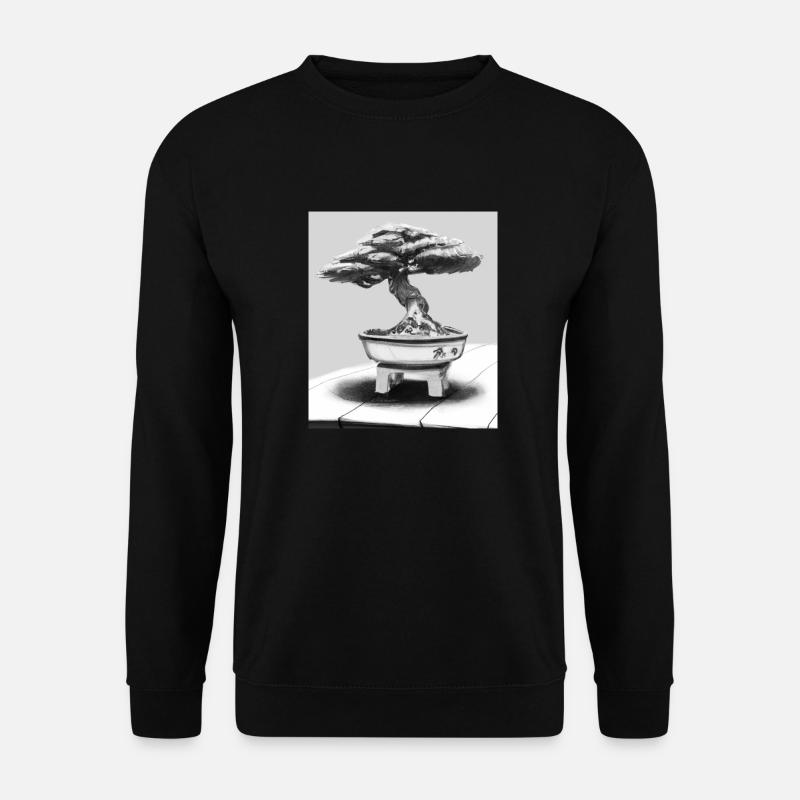 Monochrome Bonsai Kunst - Unisex Pullover - Schwarz