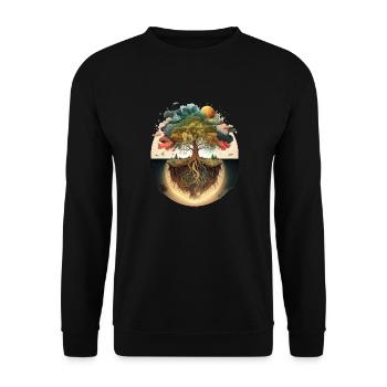 Yggdrasil - The Tree of Life floating in space - Unisex Sweatshirt - black - Front - Alina (178cm) & Michal (187cm)