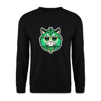 Süßer kleiner Katzenkopf - Unisex Pullover - Schwarz - Vorne - Alina (178cm) & Michal (187cm)
