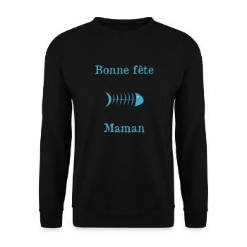 BONNE FÊTE. FÊTE DES MÈRES. FÊTE DES PÈRES. FÊTE - Sweat-shirt Unisexe - noir - Devant - Alina (178cm) & Michal (187cm)
