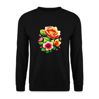 Bouquet de fleurs - Sweat-shirt Unisexe - noir - Devant - Alina (178cm) & Michal (187cm)