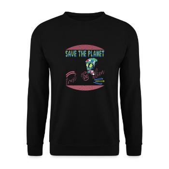 Save the planet trust the alien - Sweat-shirt Unisexe - noir - Devant - Alina (178cm) & Michal (187cm)