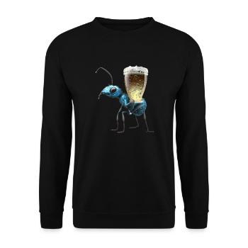 Ant transporte de la bière - Sweat-shirt Unisexe - noir - Devant - Alina (178cm) & Michal (187cm)