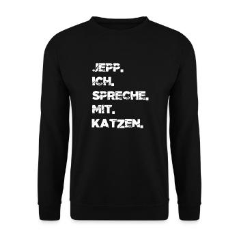 cool perserkatze geschenk weihnachten lustig - Unisex Pullover - Schwarz - Vorne - Alina (178cm) & Michal (187cm)