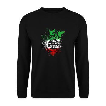 Rise with the women of iran,women life freedom - Unisex Sweatshirt - black - Front - Alina (178cm) & Michal (187cm)