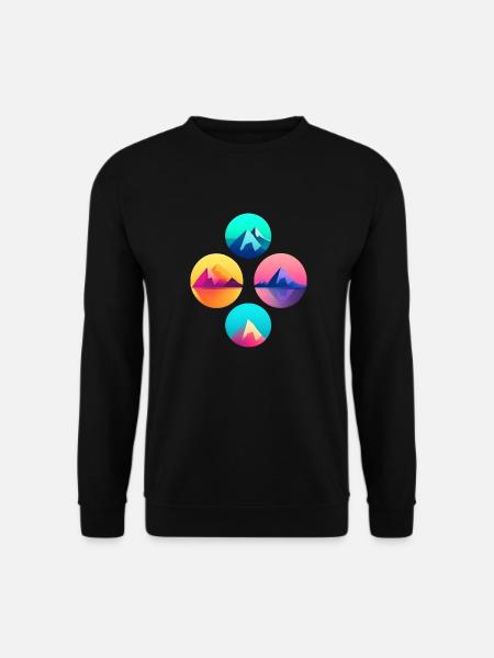 Gebirgslandschaft Geometrische Kunst - Unisex Pullover - Schwarz