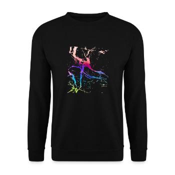 coloré,abstrait,rayures,optique usagée,rayures - Sweat-shirt Unisexe - noir - Devant - Alina (178cm) & Michal (187cm)
