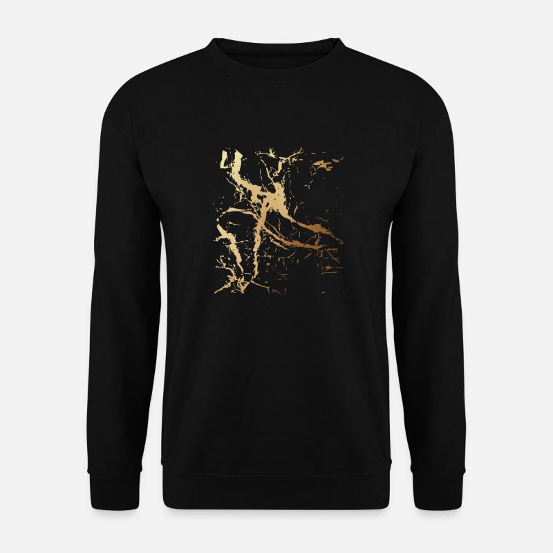 muster,abstrakt,streifen,urban,gold - Unisex Pullover - Schwarz