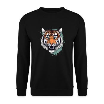 Tiger - Unisex Sweatshirt - black - Front - Alina (178cm) & Michal (187cm)