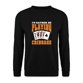 Je préfère jouer au cribbage - Sweat-shirt Unisexe - noir - Devant - Alina (178cm) & Michal (187cm)