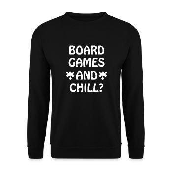 boardgame chess backgammon game night - Unisex Pullover - Schwarz - Vorne - Alina (178cm) & Michal (187cm)