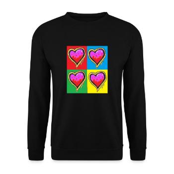 pop 4 Hearts - Unisex Sweatshirt - black - Front - Alina (178cm) & Michal (187cm)