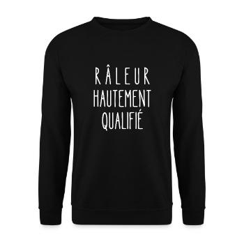 râleur hautement qualifié - Sweat-shirt Unisexe - noir - Devant - Alina (178cm) & Michal (187cm)