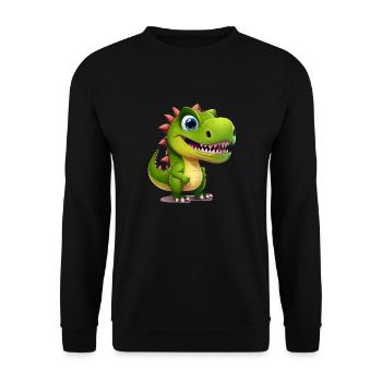 Dinosaur - Unisex Sweatshirt - black - Front - Alina (178cm) & Michal (187cm)