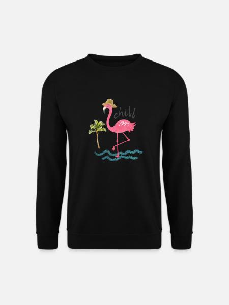 Chillin Flamingo T-Shirt - Unisex Pullover - Schwarz
