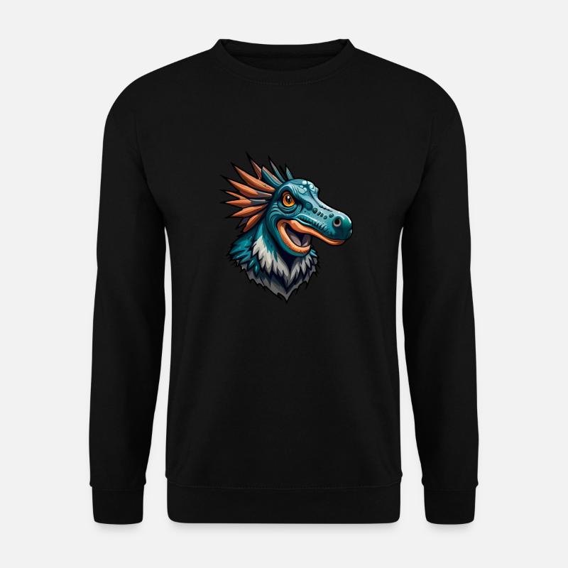 Karikatur-Dinosaurierkopf - Unisex Pullover - Schwarz