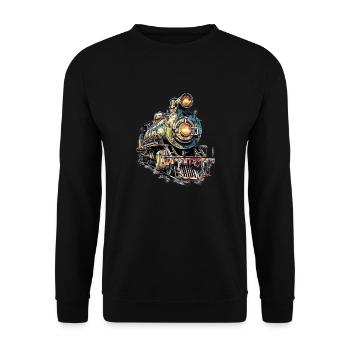 Die Dampflok war eine technologische Innovation - Unisex Pullover - Schwarz - Vorne - Alina (178cm) & Michal (187cm)