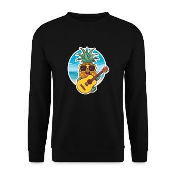 Ukulele Pineapple - Unisex Sweatshirt - black - Front - Alina (178cm) & Michal (187cm)