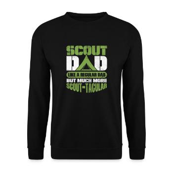 Scout Dad like regular dad but scout-tacular - Unisex Sweatshirt - black - Front - Alina (178cm) & Michal (187cm)