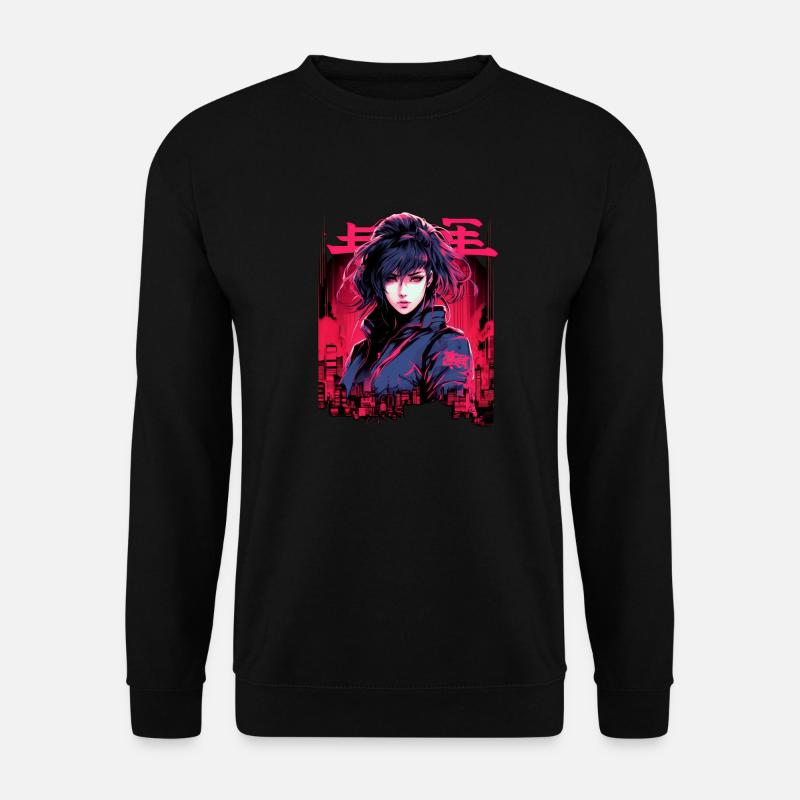 Japanischer Cyberpunk im Anime-Stil - Unisex Pullover - Schwarz