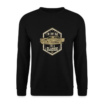 I'M NOT OLD I'M A CLASSIC - Unisex Sweatshirt - black - Front - Alina (178cm) & Michal (187cm)