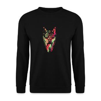 Wolf, Wikinger, germanen, asgard, midgard,valhalla - Unisex Pullover - Schwarz - Vorne - Alina (178cm) & Michal (187cm)