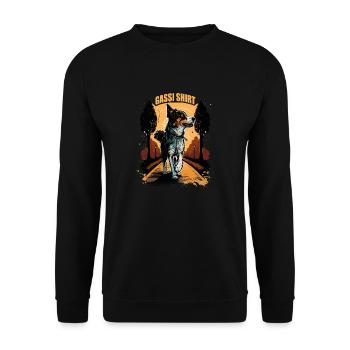 Dog Walking Shirt - Unisex Sweatshirt - black - Front - Alina (178cm) & Michal (187cm)