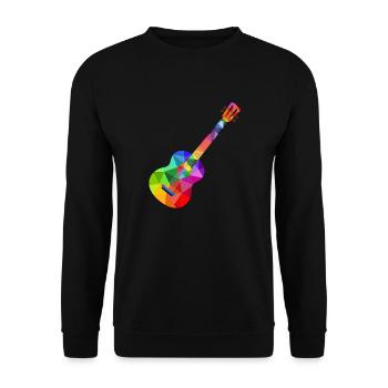 Bunte Regenbogen Gitarre Rainbow Musik Gitarrist - Unisex Pullover - Schwarz - Vorne - Alina (178cm) & Michal (187cm)