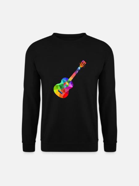 Bunte Regenbogen Gitarre Rainbow Musik Gitarrist - Unisex Pullover - Schwarz