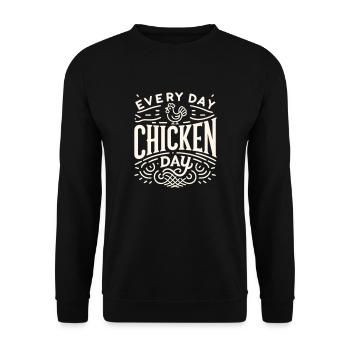 Chaque jour est le jour du poulet - Sweat-shirt Unisexe - noir - Devant - Alina (178cm) & Michal (187cm)