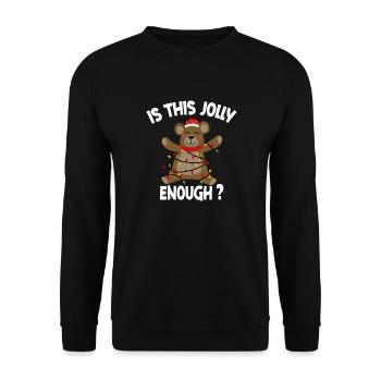 Ist das lustig genug lustige Bär Weihnachtslicht - Unisex Pullover - Schwarz - Vorne - Alina (178cm) & Michal (187cm)